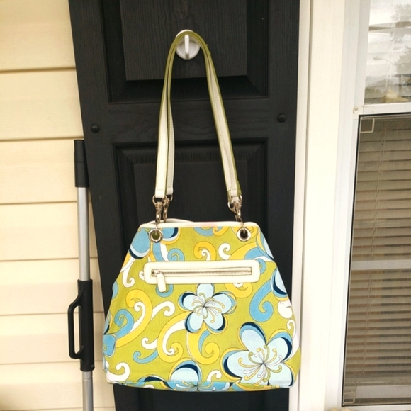 Strada Handbags - 🛑🛑Price Dropped Strada Reversable 2 IN 1 Handbag/ Tote  Green Leather Trim